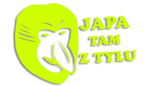naklejka janusz nosacz japa tam z tylu zolta fluo.jpg