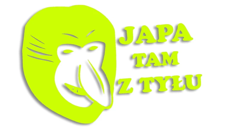 naklejka janusz nosacz japa tam z tylu zolta fluo.jpg