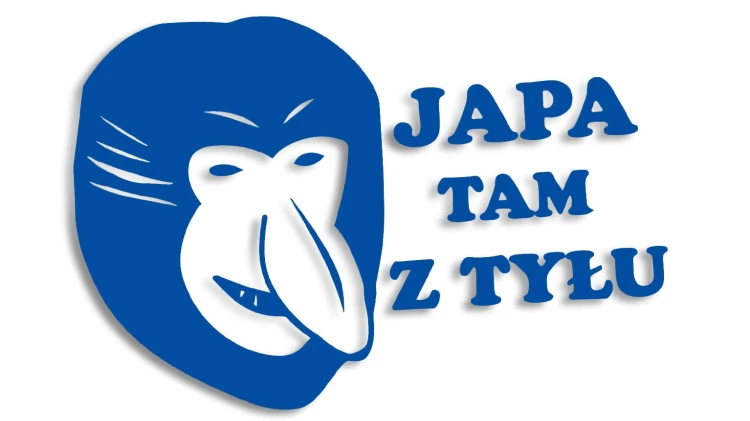 naklejka janusz nosacz japa tam z tylu niebieska.jpg