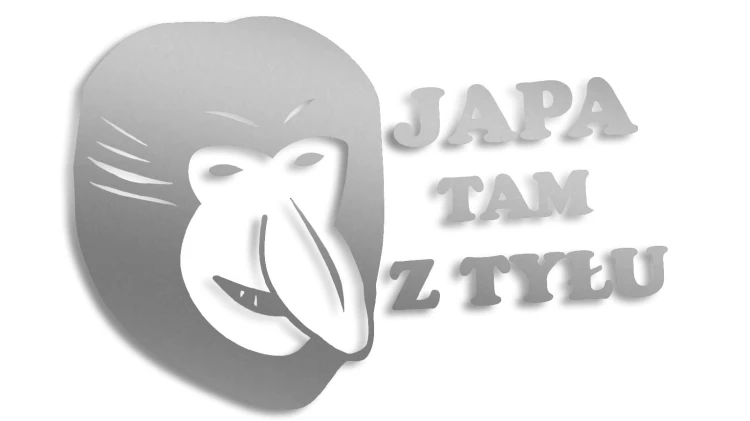 naklejka janusz nosacz japa tam z tylu srebrna.jpg