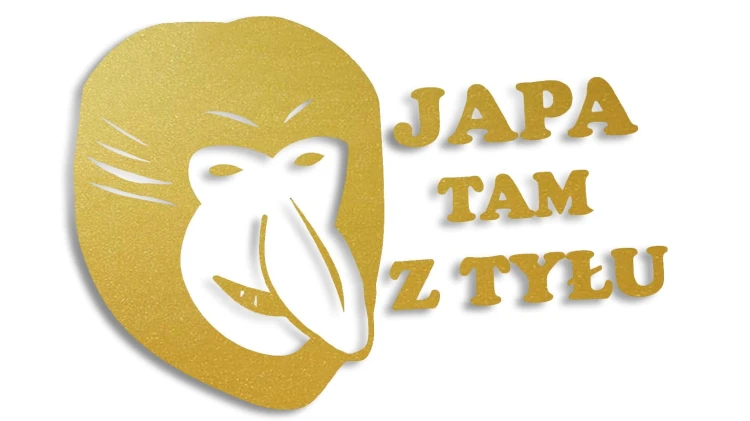 naklejka janusz nosacz japa tam z tylu zlota.jpg