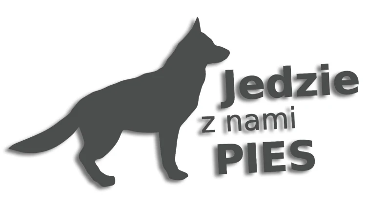 naklejka jedzie z nami pies grafitowa.jpg