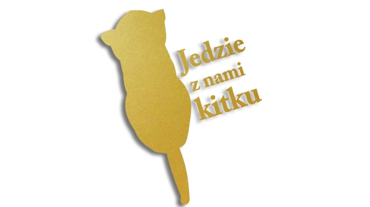 naklejka jedzie z nami kitku zlota.jpg