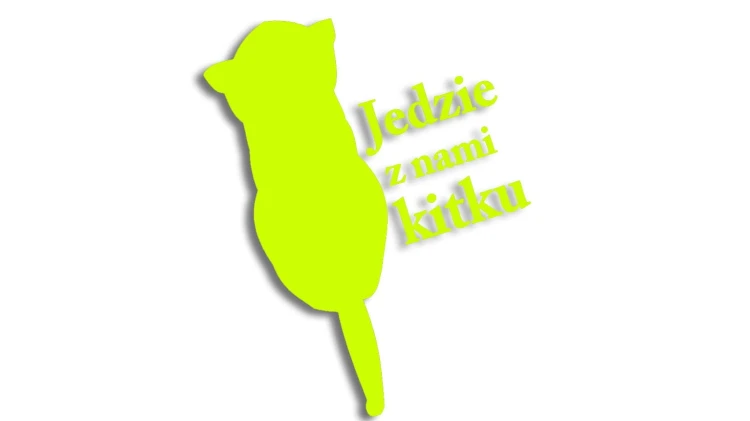 naklejka jedzie z nami kitku zolta neon.jpg