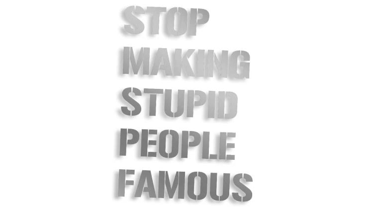 naklejka stop making stupid people famous srebrna.jpg