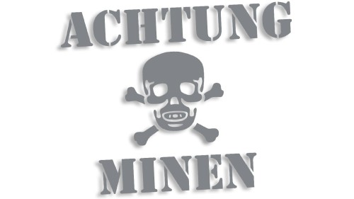 naklejka achtung minen czaszka szara.jpg