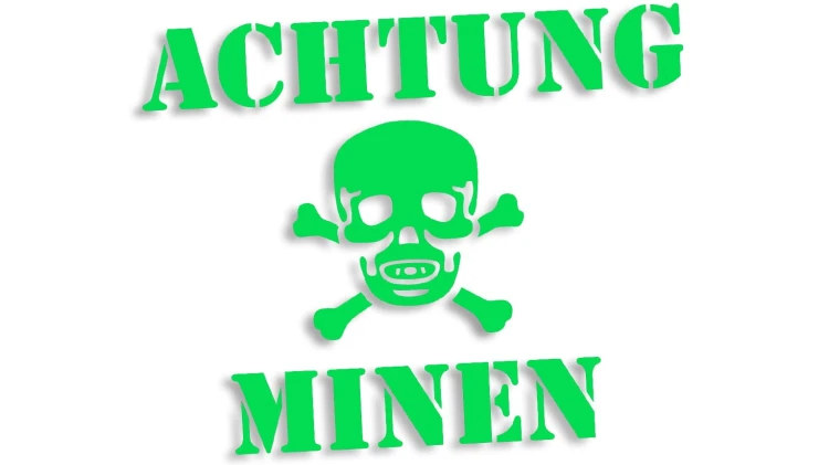 naklejka achtung minen czaszka zielona neon.jpg