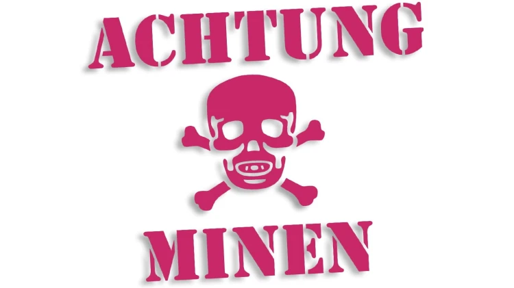 naklejka achtung minen czaszka rozowa.jpg