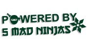naklejka powered by 5 mad ninjas jdm japan ciemny zielony.jpg