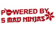 naklejka powered by 5 mad ninjas jdm japan czerwona.jpg