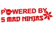 naklejka powered by 5 mad ninjas jdm japan czerwona neon.jpg