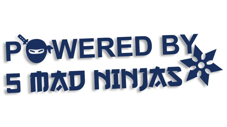 naklejka powered by 5 mad ninjas jdm japan granatowa.jpg