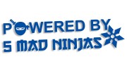 naklejka powered by 5 mad ninjas jdm japan niebieska.jpg