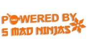 naklejka powered by 5 mad ninjas jdm japan pomaranczowa.jpg