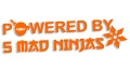 naklejka powered by 5 mad ninjas jdm japan pomaranczowa neon.jpg