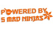 naklejka powered by 5 mad ninjas jdm japan pomaranczowa neon.jpg