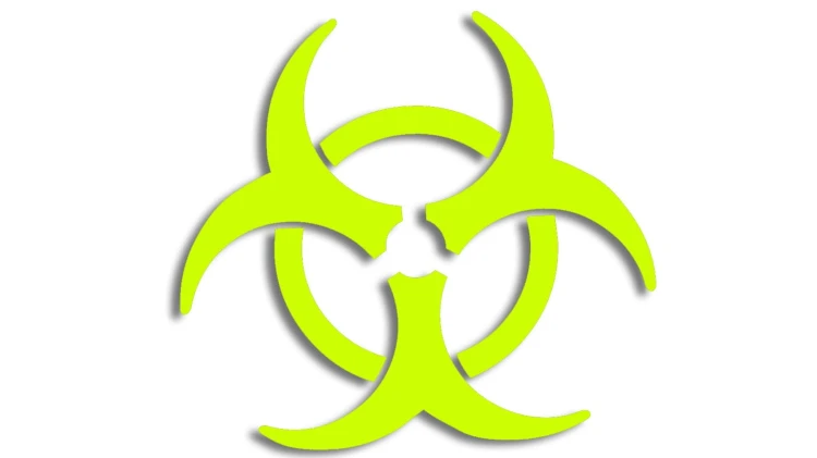 naklejka zagrozenie biologiczne biohazard zolty neon.jpg
