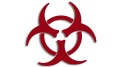 naklejka zagrozenie biologiczne biohazard bordowa.jpg