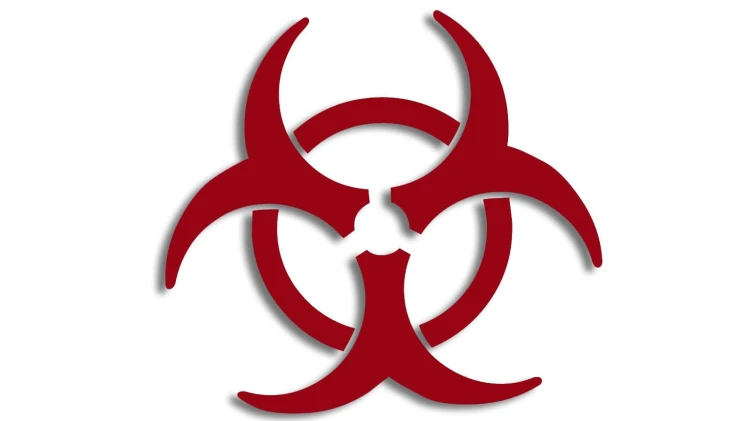 naklejka zagrozenie biologiczne biohazard bordowa.jpg