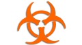 naklejka zagrozenie biologiczne biohazard pomaranczowy neon.jpg