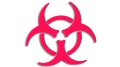 naklejka zagrozenie biologiczne biohazard rozowy neon.jpg