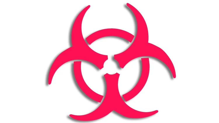 naklejka zagrozenie biologiczne biohazard rozowy neon.jpg