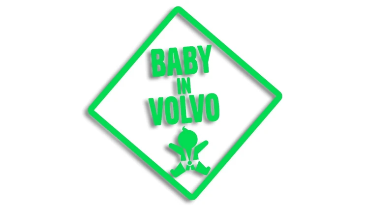 naklejka baby in volvo zielona neon.jpg