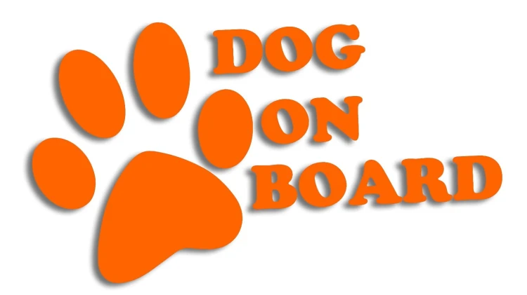naklejka dog on board pomaranczowa neon.jpg