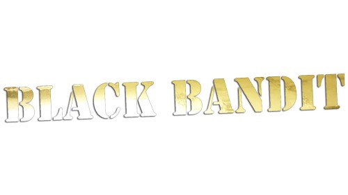 Naklejka na auto BLACK BANDIT napisy - styl Black Out tuning - złoty chrom