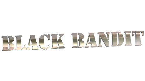 Naklejka na auto BLACK BANDIT napisy - styl Black Out tuning - chrom