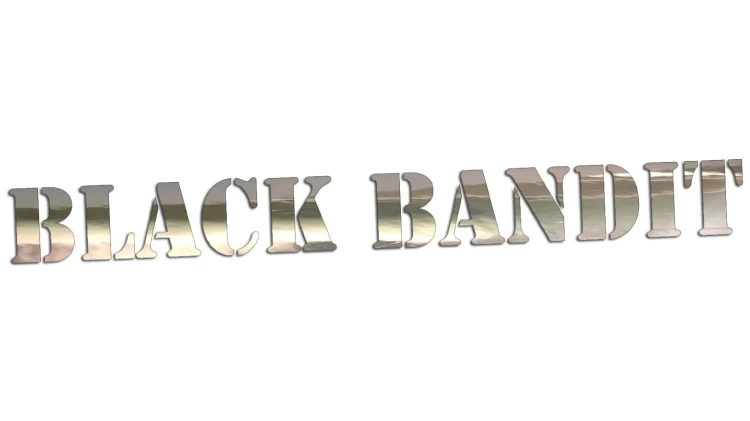 Naklejka na auto BLACK BANDIT napisy - styl Black Out tuning - chrom