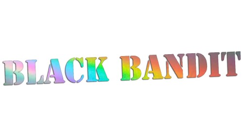 Naklejka na auto BLACK BANDIT napisy - styl Black Out tuning - holograficzna