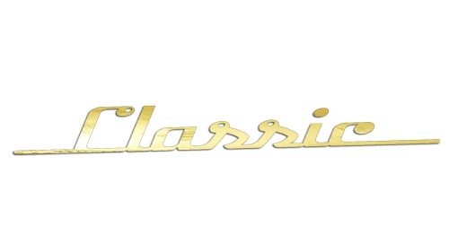Naklejka na auto napis Classic retro vintage - na klapę bagażnika - złoty chrom