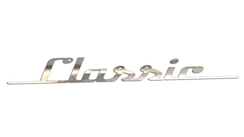 Naklejka na auto napis Classic retro vintage - na klapę bagażnika - chrom