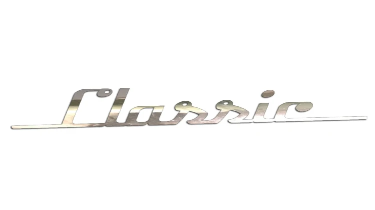 Naklejka na auto napis Classic retro vintage - na klapę bagażnika - chrom