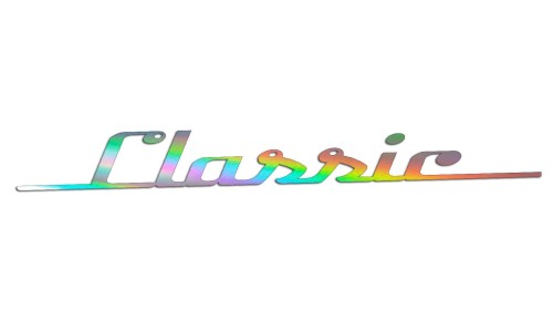 Naklejka na auto napis Classic retro vintage  - na klapę bagażnika - holograficzna