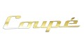 Naklejka samochodowa Coupe kursywa - eleganckie litery na karoserię - złoty chrom