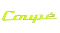 Naklejka samochodowa Coupe kursywa - eleganckie litery na karoserię - neonowa