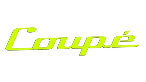 Naklejka samochodowa Coupe kursywa - eleganckie litery na karoserię - neonowa
