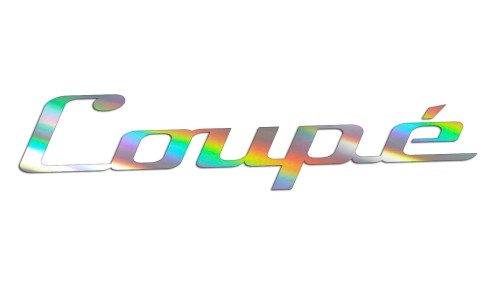 Naklejka samochodowa Coupe kursywa - eleganckie litery na karoserię - holograficzna