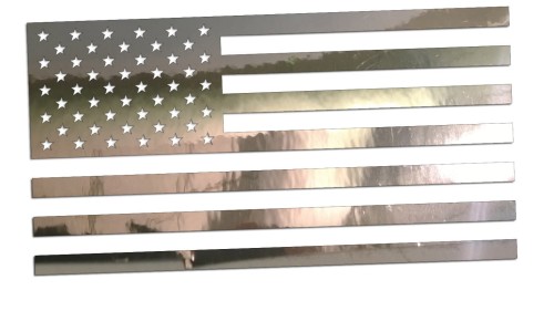 Naklejka na auto flaga USA Stany Zjednoczone - pasuje do Jeep Dodge Ford - chrom
