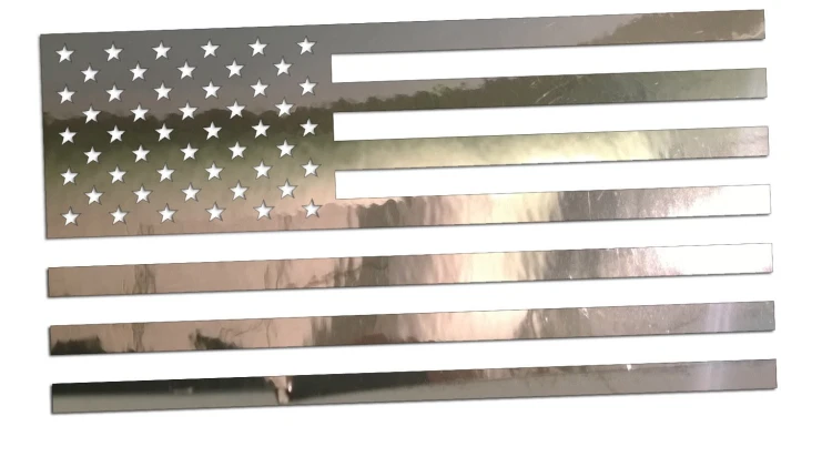 Naklejka na auto flaga USA Stany Zjednoczone - pasuje do Jeep Dodge Ford - chrom