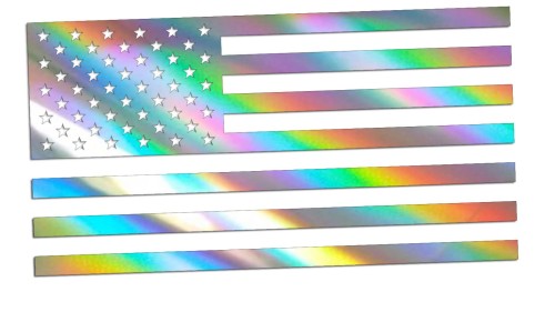 Naklejka na auto flaga USA Stany Zjednoczone - pasuje do Jeep Dodge Ford - holograficzna