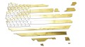 Naklejka samochodowa kontur USA Stars and Stripes - na auto terenowe i muscle car - złoty chrom