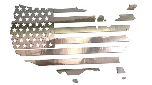 Naklejka na auto mapa USA flaga Stanów Zjednoczonych - styl amerykański - chrom