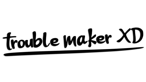 Naklejka na auto trouble maker XD napisy - śmieszny napis tuningowy - czarna