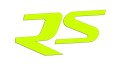 naklejka rs na auto lub motocykl żółty neon