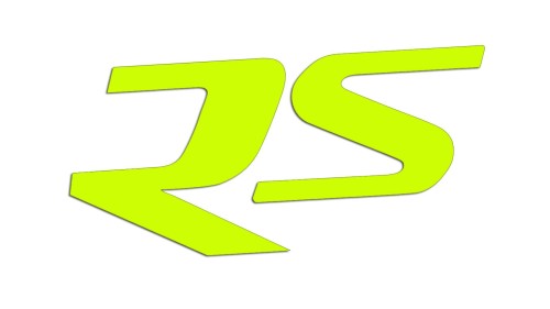 naklejka rs na auto lub motocykl żółty neon