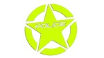 Naklejka GWIAZDA - POLICE - USA - kolory neonowe