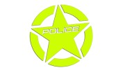 Naklejka gwiazda POLICE - styl amerykański radiowóz - neon